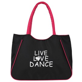 kilofly Girl’s LIVE LOVE DANCE Bag Sports Gym Zipper Tote