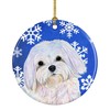 Caroline's Treasures SS4620-CO1 Maltese Winter Snowflakes Holiday Christmas Ceramic Ornament,