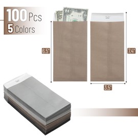 Mr. Pen- Money Envelopes for Cash, 100 Pack, 6.5" x 3.5", 5 Colors(Muted Luxe), Cash Envelopes for Money Bulk