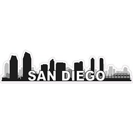 StickerTalk San Diego Skyline Vinyl Sticker, 10 inches by 2.5 inches