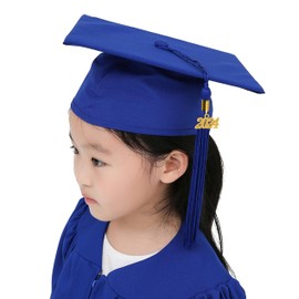 GraduationMall Matte Kindergarten & Preschool Graduation Cap for Kids with 2024 Tassel Royal