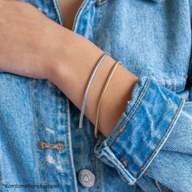 MATERIA by Matthias Wagner Women's Men's Bracelet 3 mm Snake Chain Silver 925 Rhodium-Plated, Sterling Silver