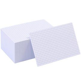 Grid Index Cards 4x6,Double Sided Thick Graph Ruled Notecards, Heavy Weight Flash Cards for Studying,School, Home and Office - White (White - 100 Count, 4 X 6 INCH)