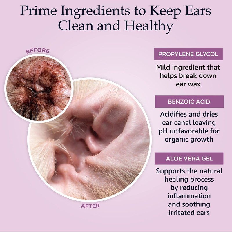 Ear Cleansing Solution for Dogs and Cats - Pet Ear