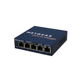 Netgear GS105GE 5-Port Unmanaged Gigabit Copper Switch (Plug and Play, up to 1000 Mbps Data Transfer, Fanless, Metal Enclosure)