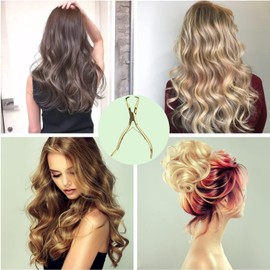 Hair Extension Beads Remover Pliers Gold - Stainless Steel Microlink Bead Removal Tool for Hair Extensions Removal Micro Ring Beads Opener