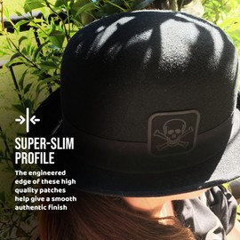 MastaPlasta Instant Self-Adhesive Premium Suede and Velvet Repair Patch. Black Suede Pirate 2 x 2 Inch (5cm x 5cm). Upholstery Quality Patches for Sofas, Car Interiors, Bags, Jackets & More