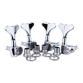 Guyker Guitar Bass Tuners (4 for Right) - 1:17 Ratio Headstock Sealed Tuning Key Pegs Machine Head Replacement for Electric Jazz Bass or Precision Instruments - Chrome