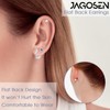 jagosen Flat Back Earrings Sterling Silver Plated Stud Hoop Earrings