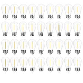 Jslinter S14 LED Bulbs, 50-Pack, 1W Energy-Efficient Outdoor String Lights, 2700K Warm White, Durable & Waterproof, E26 Base, Edison Vintage Ambiance, Ideal for Patio, Garden, and Party Lighting