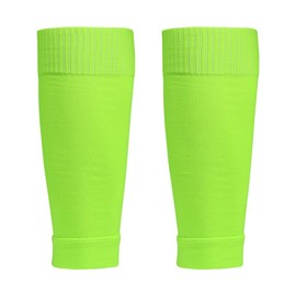Paquete de 2 calcetines de compresión para piernas de fútbol profesional para pantorrillas, sobre la pantorrilla, fútbol, béisbol, baloncesto, rugby, lucha última intervensión, Verde fluorescente, Large