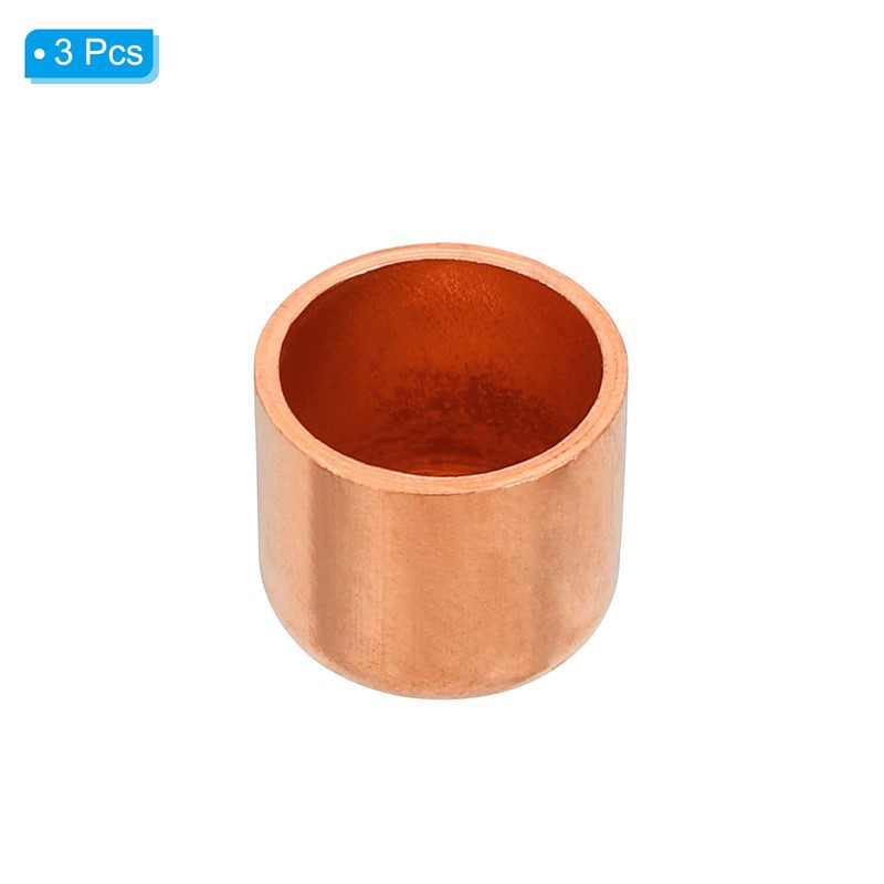 PATIKIL 3pcs 12.75mm Inner Diameter Copper Tube End Caps Copper