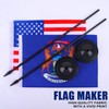 JBSJBS USA Michigan Desk Flag 12" Solid Pole Deluxe Set
