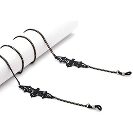 SIMRCIO Women Men Glasses Sunglasses Chain Black Bat Eyeglass Strap Holder Eyewear Reading Glasses Retainer