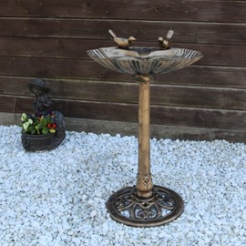 CLGarden 1552 Bird Bath VGT4, with Two Decorative Birds on the Water bowl