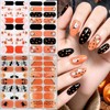4 Sheets Halloween Full Nail Wraps Stickers for Women Halloween
