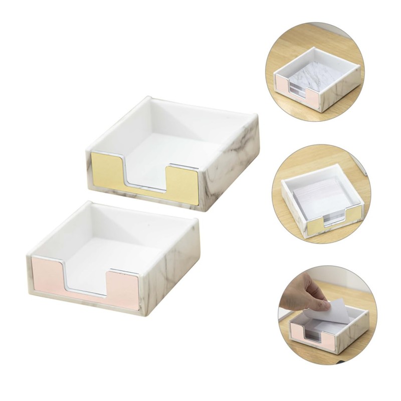 jojofuny 2Pcs Marble Pad Organizer Stylish Office Storage Box for
