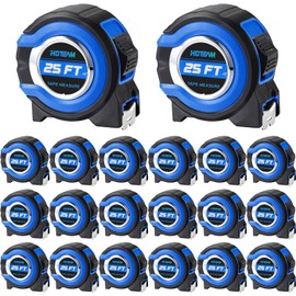 Hoteam 20 Pcs Tape Measure with Fractions 1/8 Steel Measuring Tape Retractable Easy Read Measurement Tape Steel Power Tape Wide Blade Tape Measure (25FT 1 inch)