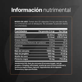 B Life Cúrcuma Con Jengibre y Aceite De Coco | 200 Cápsulas | 1400 mg por porción | Adicionado con Pimienta Negra | Turmeric + Ginger