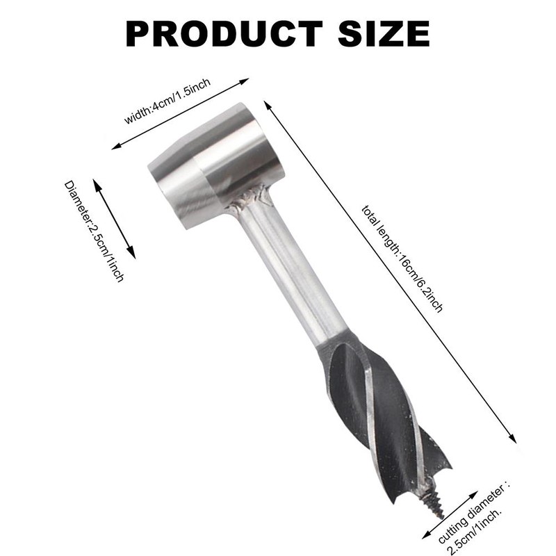 Hand Auger Drill Bit Carbon Steel Survival Settlers Tools Manual