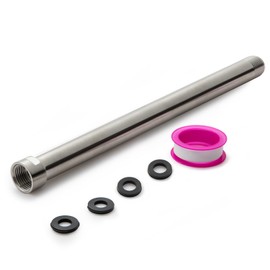 OFFO Shower Head Extension Arm, Brushed Nickel 12 in Shower Arm Extension Shower Head Extender Made of 304 Stainless Steel Shower Pipe Extension