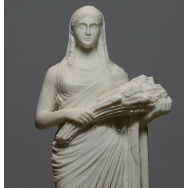 Demeter Ceres Harvest Fertility Goddess Greek Alabaster Statue Sculpture 25cm