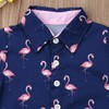 Baby Kids Boy Gentleman Suits, Flamingo Printed Button Down Shirt