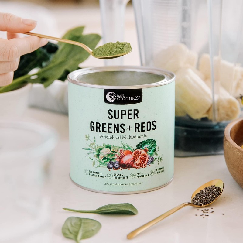 Nutra Organics Organic Super Greens + Reds (Wholefood Multivitamin) 600g