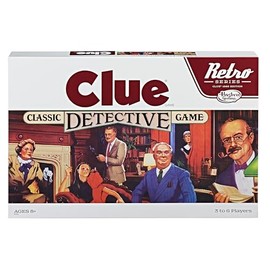 Hasbro Gaming - Reedición de la serie retro del juego de mesa Clue Classic Detective de Hasbro