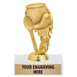 6" Gold Chili Pot Trophies - Chili Cook Off Award Trophy 5 Pack