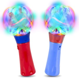 Light Up Orbiter Ball Toy Wands for Kids - Flashing LED Wands for Boys and Girls - Thrilling Spinning Light Show - Batteries Included - Fun Gift or Birthday Party Favor - Classroom Prizes