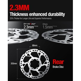 Heavy-Duty 203 mm Thickened Stainless Steel Rear Brake Disc Rotor for for Talaria Road Legal (TL45) Talaria Sting Offroad （TL3000）