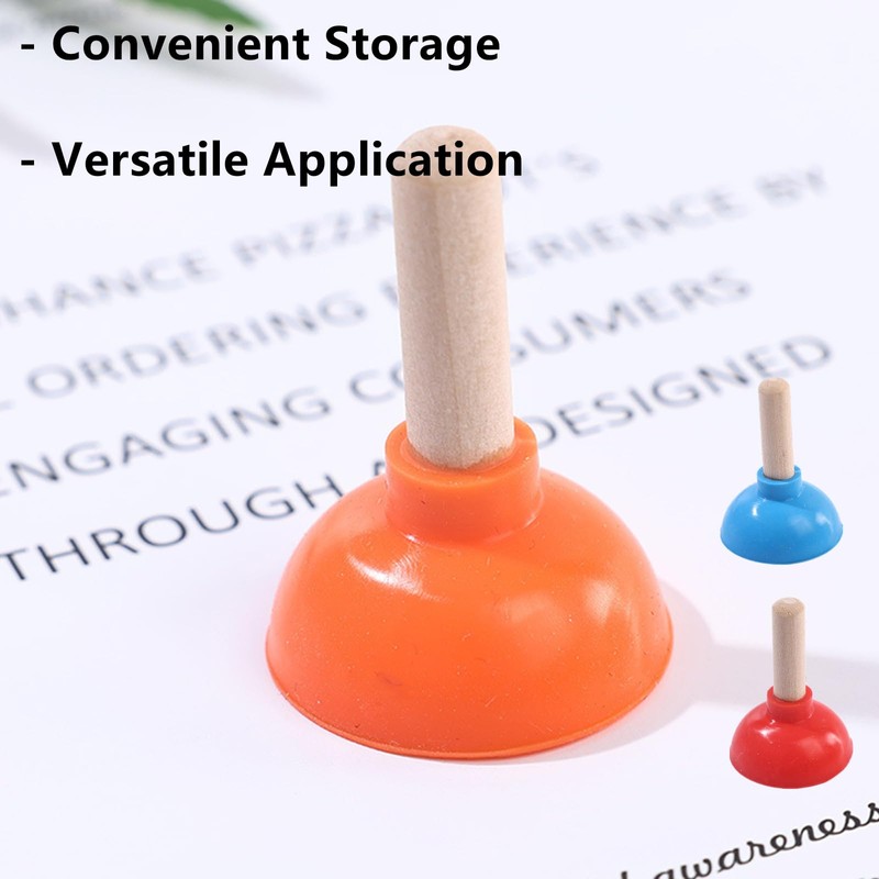 6 Pcs Tiny Toilet Plunger Shape Phone Holder Mini Sucker