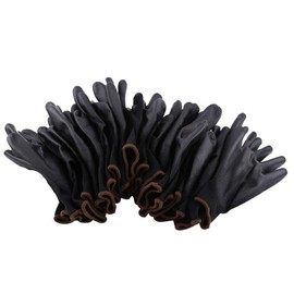 Trabajo de Recubrimiento de Palma de Seguridad Tela de Nylon y Material de PU, de Trabajo de Nylon de Seguridad S/M/L Tamaño Opcional (12 Pares)(9L)