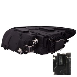 HEADLIGHTSDEPOT Chrome Housing Halogen Headlight Compatible with Volvo S40 V50 2008-2011 Includes Left Driver Side Headlamp