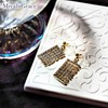 MiyabiGrace - arete de clip para mujer, diseño rectangular de