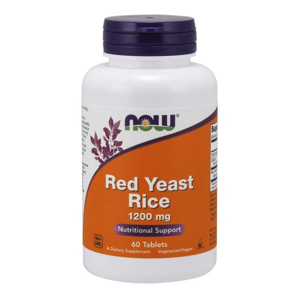 Now Foods Supplements Red Yeast Rice Monascus purpureus 1200 mg Nutritional Support Tablets, 60 Count