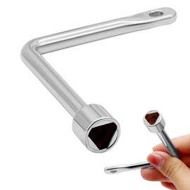 Multi Functional Triangular Bin Key,Universal Triangular L-Type Key for Elevator Door, Fireplace, Chimney, Gas Meter Cabinet, Switch Control Cabinet(Silver)