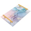 Natural Luxury Pink Blue Marble Vanity Tray for Bathroom Counter