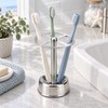 Stainless Steel Toothbrush Holder, Makeup Brush Organizer with 4 Slots,