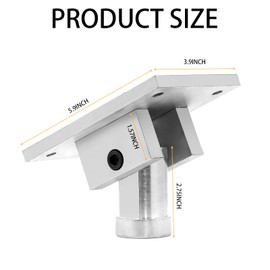 INZCHAIN Pole Dance Fixed Plate for Slanted Ceilings, Universal 40mm/45mm Fit, Aluminum & Chrome-Steel Base, Silver, Home/Studio Use