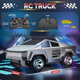 ValueTalks 1:24 RC Car Toys, All Terrain High Speed 2WD RC Truck with Light and Loadspace, 2.4GHz Off-Road Vehicles Remote Control Car, Electric Vehicle Toys Gift for Boys Girls Age 3+