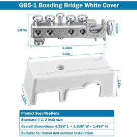 GB5-1 4-1/2 Inch Intersystem Bonding Bridge with White Plastic Cover