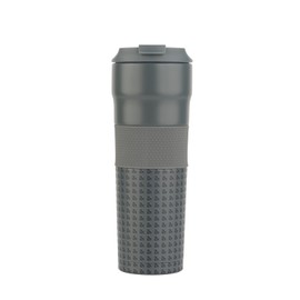 LUCKMAN Vaso Térmico de Acero Inoxidable 700ML para Frío y Caliente, 2 Tapas y 2 Popotes, Termo para Café y Agua, Doble Aislamiento Hermético Antigoteo, Regalos para Hombre y Papá – Modelo Alfie Gris