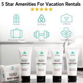 180 Piece Hotel Soap & Bulk Toiletries - Airbnb Essentials for Hosts & Guests - Hotel Shampoo & Conditioner Supplies for Guests, Hotel Toiletries Bulk Set, Mini Bulk Travel Size Toiletries, Air BnB
