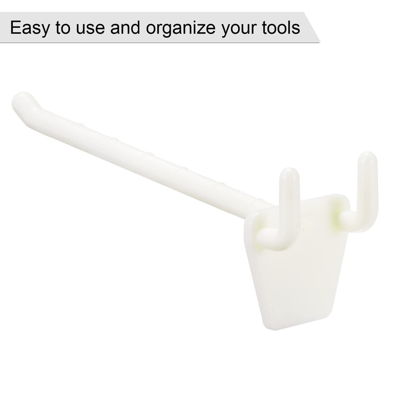 sourcing map Plastic Pegboard Hooks 4 Inch Fits 1/4 Inch