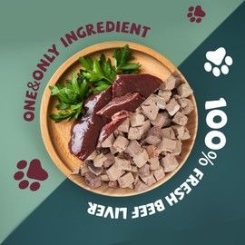 PAWUP Freeze-Dried Beef Liver Dog Treats, Grass Fed, Raw Single-Ingredient, High-Protein, Healthy Snacks for Training & Meal Toppers, Grain-Free, 3.8 oz