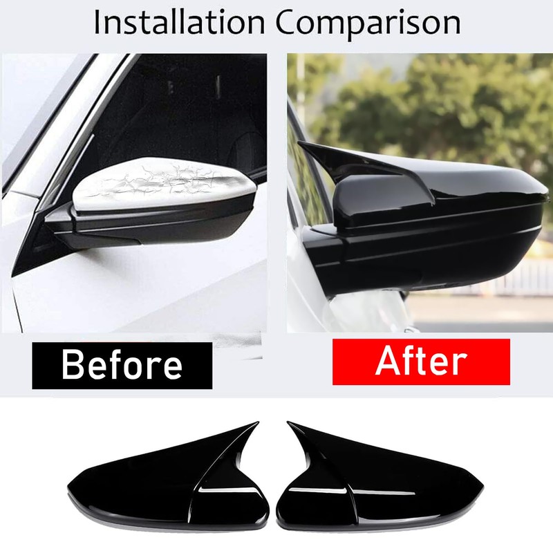 Moonlinks Compatible with 2016-2021 Honda Civic Side Ox Horn Mirror