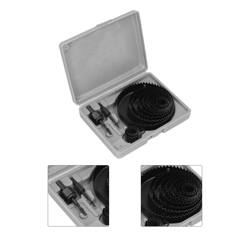 13Pcs Hole Saw 2Pcs Drill Bit Wood Sheet Metal Cutter