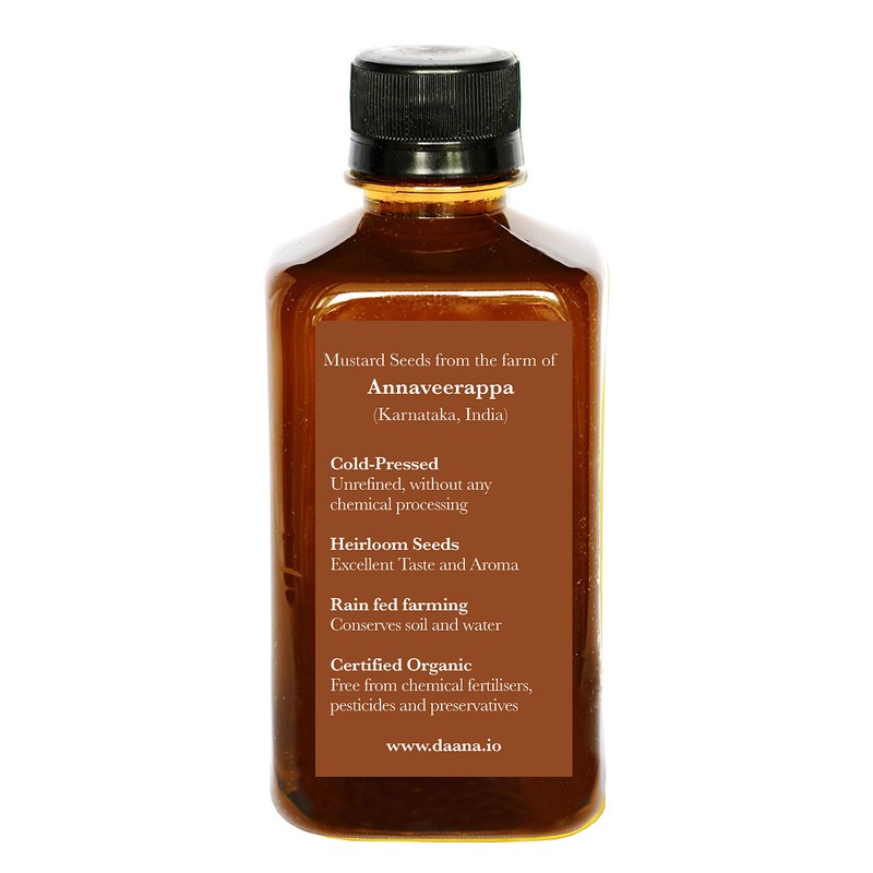 Daana Organic Mustard/Rapeseed Oil for Skin: Extra Virgin, Cold Pressed